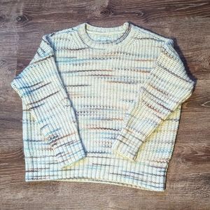 American Eagle Outfitters Cream and Brown Striped Sweater